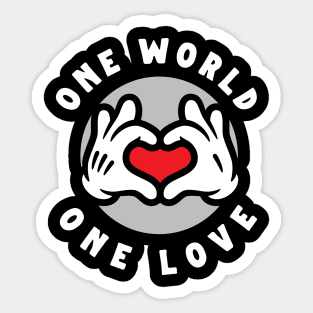 One World One Love Sticker